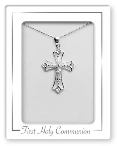 Open Crucifix Communion Silver Necklet