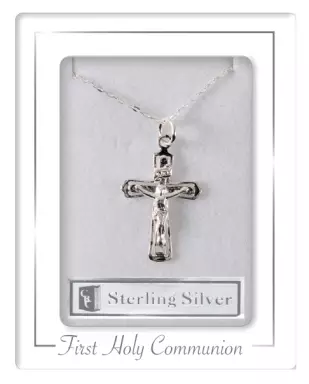 Communion Sterling Silver Crucifix Necklet