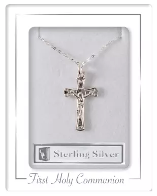Communion Sterling Silver Crucifix Necklet
