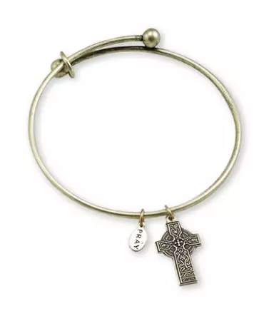 Expandable Bangle with Celtic Cross
