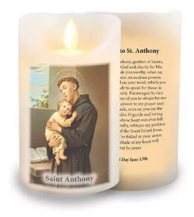 LED Candle/Scented Wax/Timer/St.Anthony