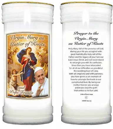 Single Pillar Candle - Our  Lady Untier of Knots