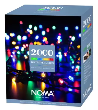 2000 Multicolour Multifunction Decor Tree Lights with Green Cable