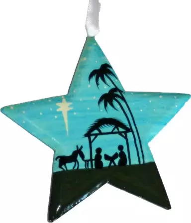 Silhouette Nativity Star Christmas Decoration