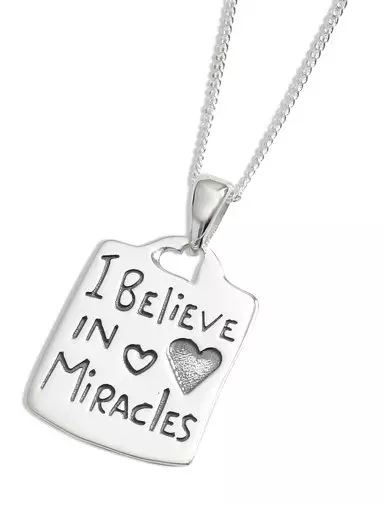Sterling silver I Believe in Miracles Pendant