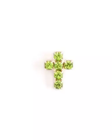 Swarovski Crystal Peridot Cross Pin