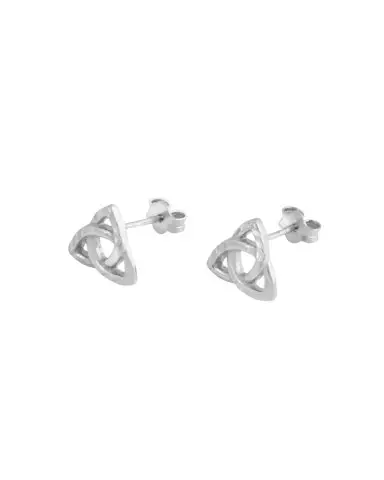 Diamond-cut Sterling Silver Celtic Trinity Knot Earrings