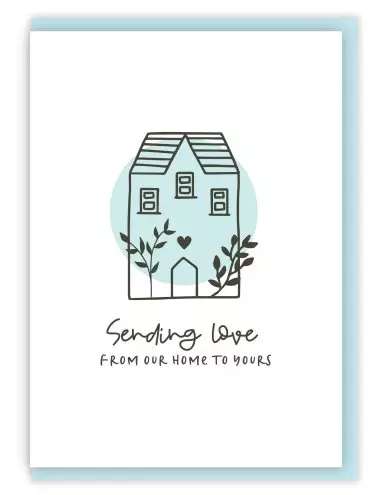 'Sending Love' (Scandi Home) with bible verse A6 Greeting Card