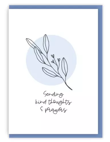 'Kind Thoughts & Prayers' (Flora) with bible verse A6 Sympathy Card