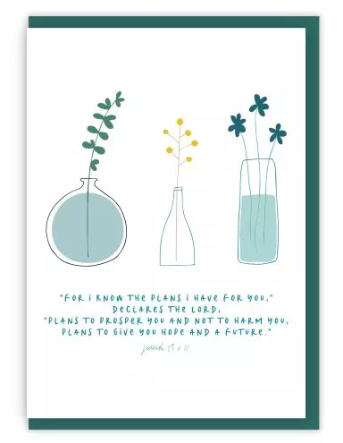 'For I Know The Plans' (Stems) A6 Greeting Card