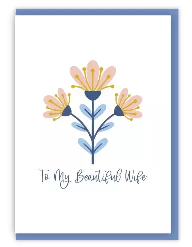 'Beautiful Wife' (Blooms) with bible verse A6 Greeting Card