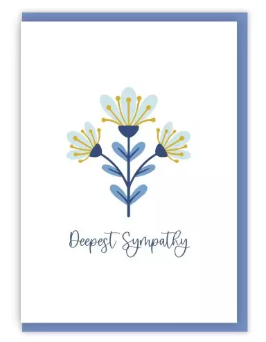 'Deepest Sympathy' (Blooms) with bible verse inside A6 Greeting Card