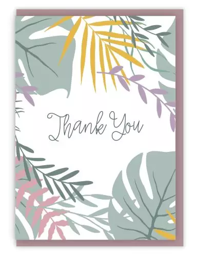 'Thank you' (Jungle Pink) with bible verse A6 Greeting Card
