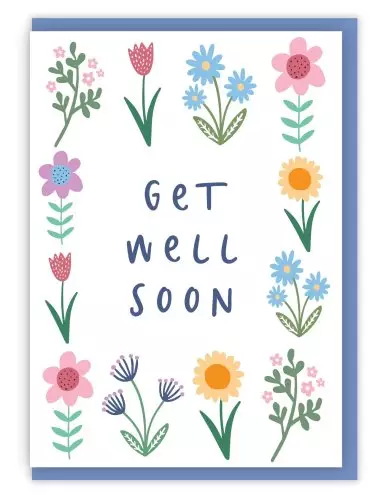 'Get Well Soon' (Spring version) A6 Greeting Card with bible verse inside