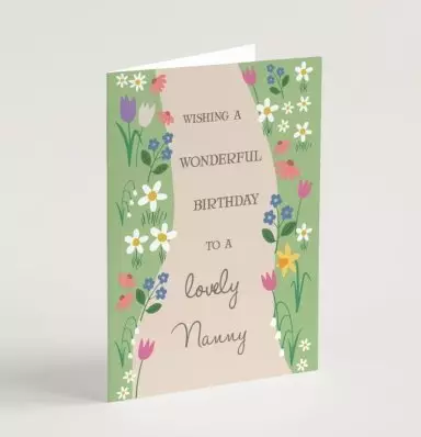 Lovely Nanny Birthday Card & Envelope