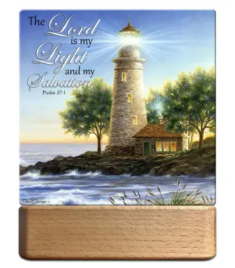 Night Light/Plaque-LED-The Lighthouse w/ Scripture (7"H)