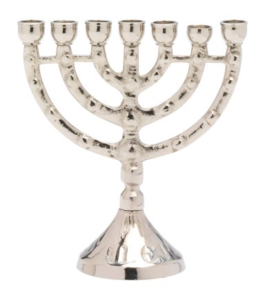 Nickel Plated Menorah H 11 cm