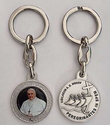 2025 Jubilee Metal Key Ring with Resin Pope Francis Picture