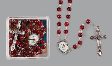 Red Jubilee 2025 Glass Rosary