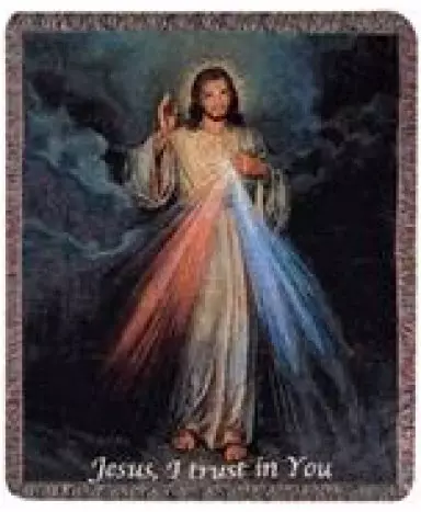 Throw-The Divine Mercy/Jesus  I Trust In You-Tapestry (50" x 60")