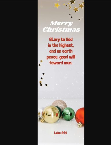 Christmas Bookmark: Merry Christmas (pack of 25)