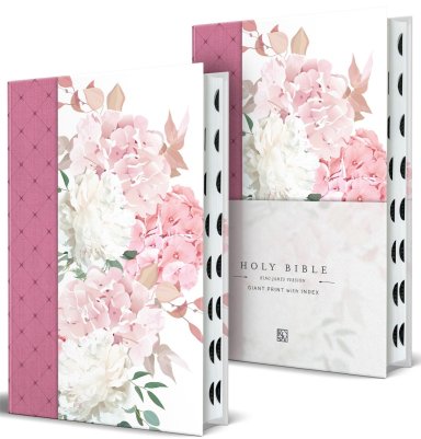 KJV Holy Bible, Pink with Flowers, Giant Print, Indexed