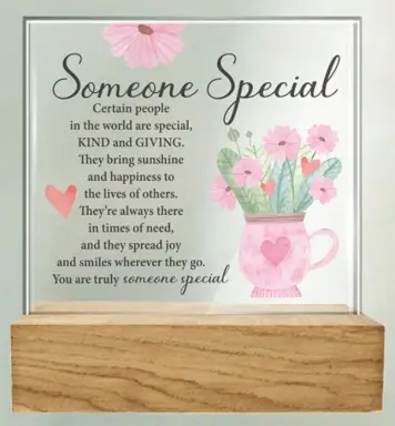 Someone Special Glass Plaque with Wood Base
