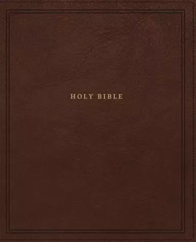 NKJV Reference Bible, Brown, Leather, Wide Margin, Large Print, Red Letter, Comfort Print, Book Introductions, Maps, Ribbon Markers