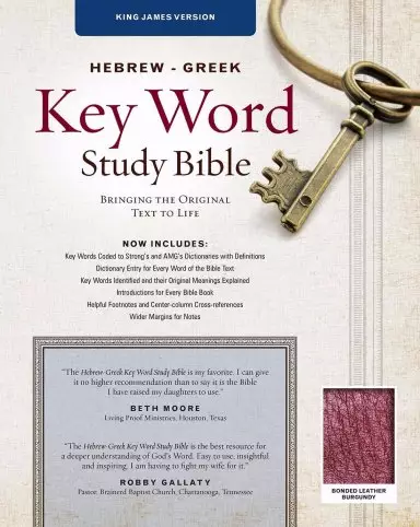 KJV Key Word Study Bible:  Burgundy, Bonded Leather