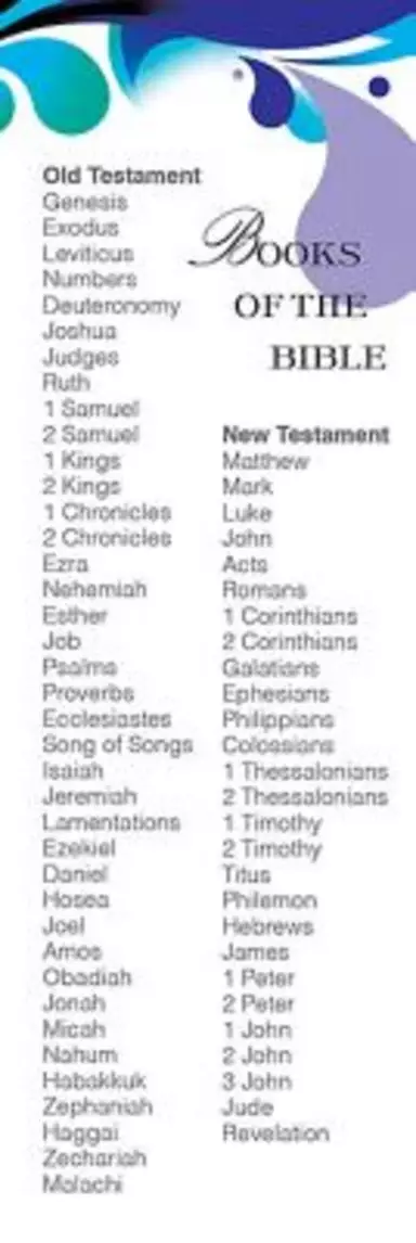 Deep Blue Books of the Bible List Bookmark (Pkg of 25)
