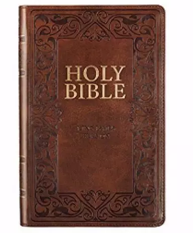 KJV Bible Deluxe Gift Faux Leather, Medium Brown