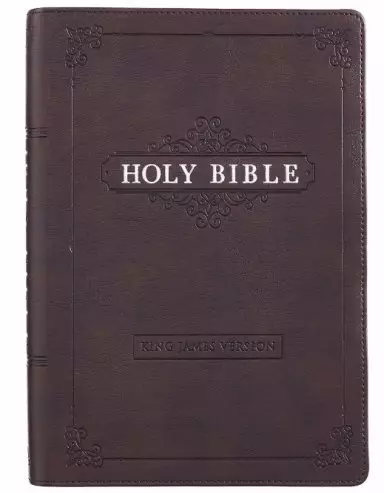 KJV Bible Giant Print Full-size Faux Leather, Espresso Brown