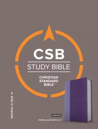 CSB Study Bible, Purple Leathertouch, Indexed