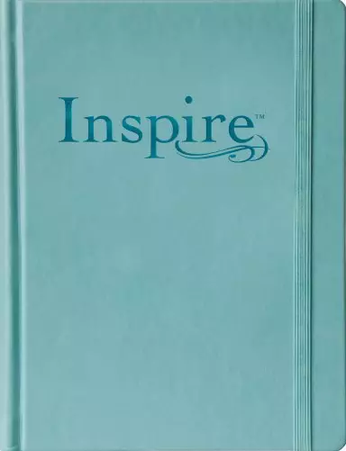 NLT Inspire Journalling Bible, Blue, Hardback, Large Print, Colouring, Extra Wide Margin, Scripture Illustrations, Ribbon Marker, Presentation Page