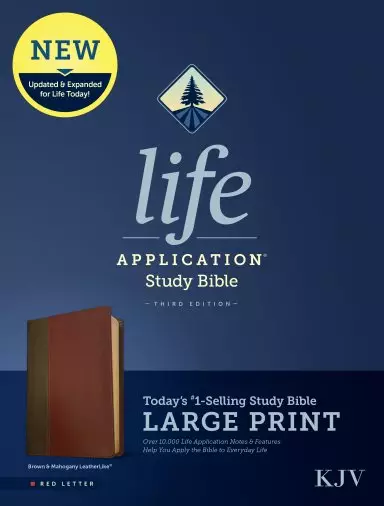 KJV Life Application Study Bible, Third Edition, Large Print (LeatherLike, Brown/Mahogany, Red Letter)