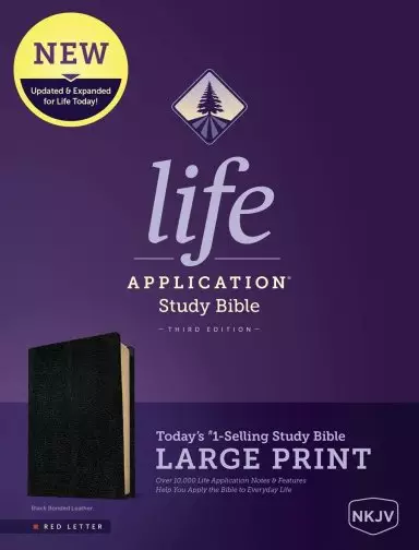 NKJV Life Application Study Bible, Third Edition, Large Print (Bonded Leather, Black, Red Letter)