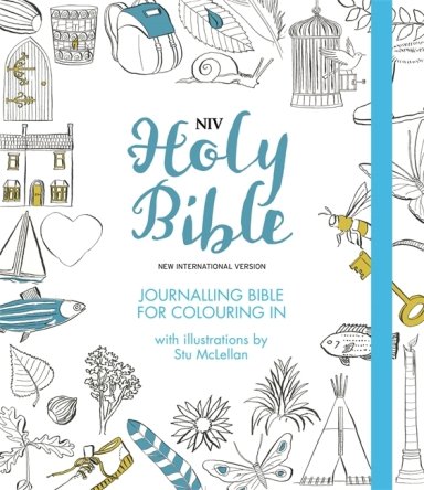 NIV Journalling Bible, White, Hardback, Colouring, Wide Margins, Illustrated, Anglicised, Ribbon Marker, Shortcuts to Key Stories, Events & People, Reading Plan