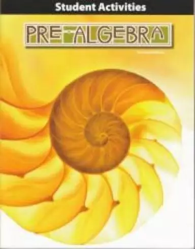 Pre Algebra Student Activities Manual 2nd Edition