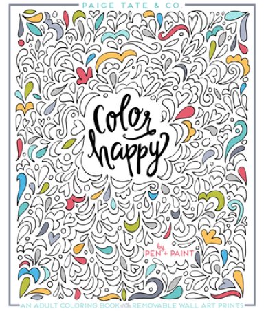Color Happy: An Adult Coloring Book of Removable Wall Art Prints