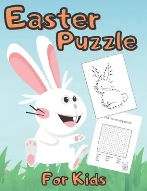 Easter Puzzle For Kids: This Activity Book Including - Coloring / Word Search / Connect Dots / Mazes / Colour by Number / Scissors Skills Game / Math