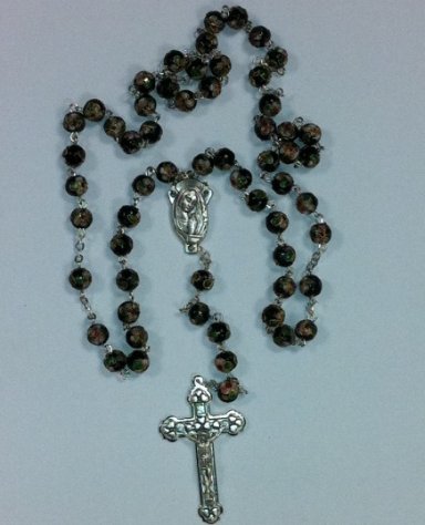 Black Cloison Bead Rosary