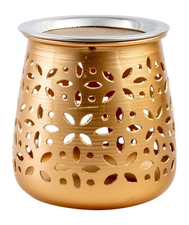 Gold Aluminium Incense Burner H 11 cm