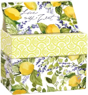 Recipe Box-Lemon Grove w/ 12 Recipe Cards & 12 Dividers (6.75" x 5")