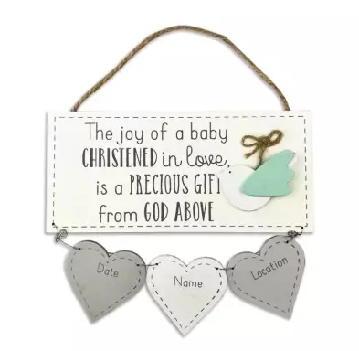 Joy of a Baby Christened in Love Plaque