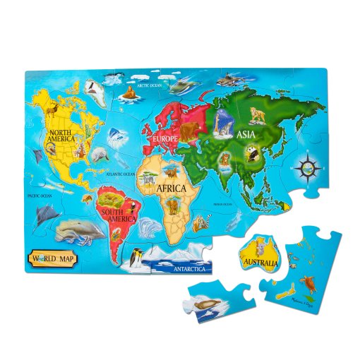 World Map Jumbo Jigsaw Floor Puzzle (33 pcs, 2 x 3 feet) - FSC-Certified Materials