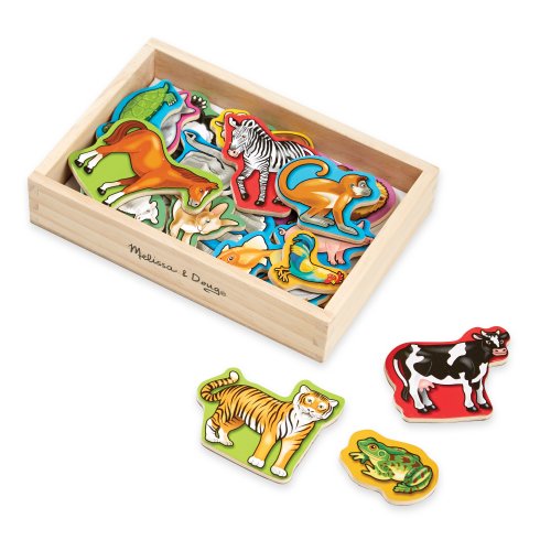 20 Wooden Animal Magnets in a Box - FSC-Certified Materials