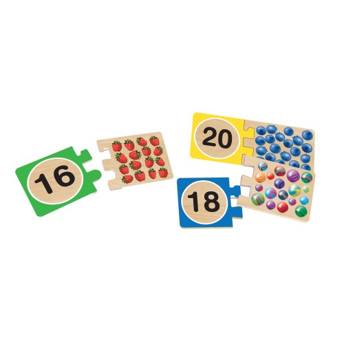 Self-Correcting Wooden Number Puzzles With Storage Box (40 pcs)