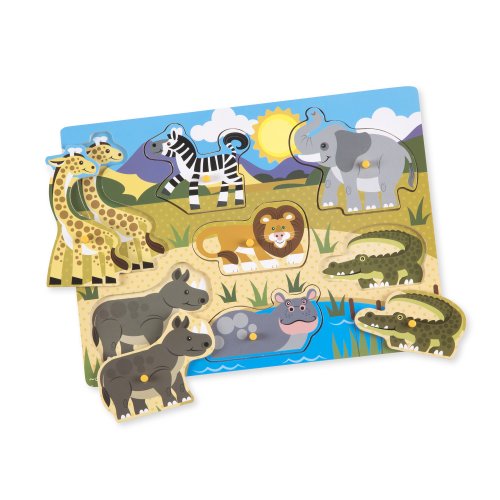 Safari Wooden Peg Puzzle (7 pcs)