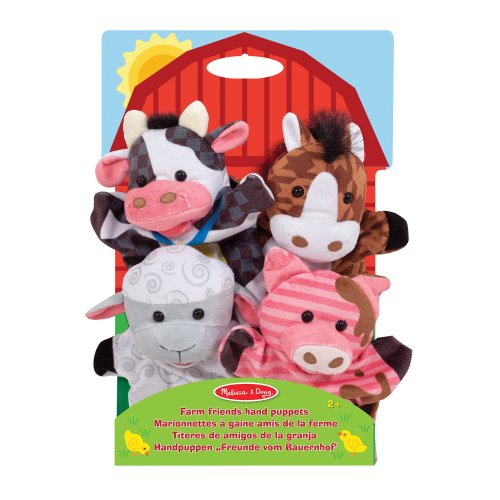 Farm Friends Hand Puppets (Set of 4) - Cow, Horse, Sheep, and Pig
