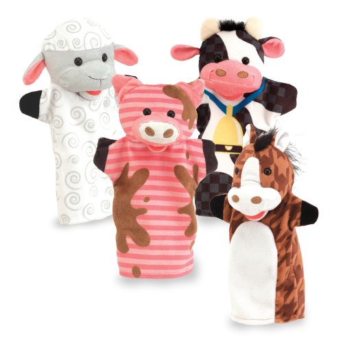 Farm Friends Hand Puppets (Set of 4) - Cow, Horse, Sheep, and Pig